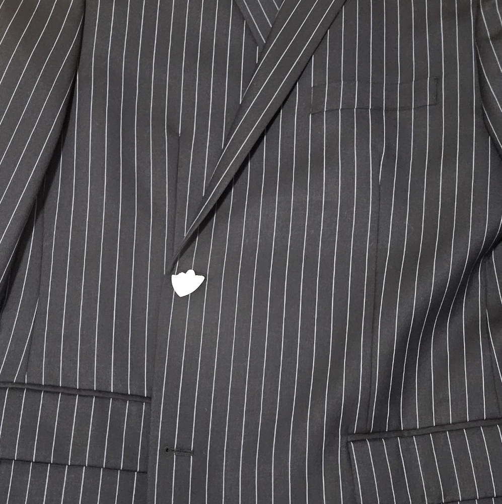 Men's Black Pinstripe Blazer